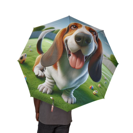 Basset Hound Semi-Automatic Foldable Umbrella