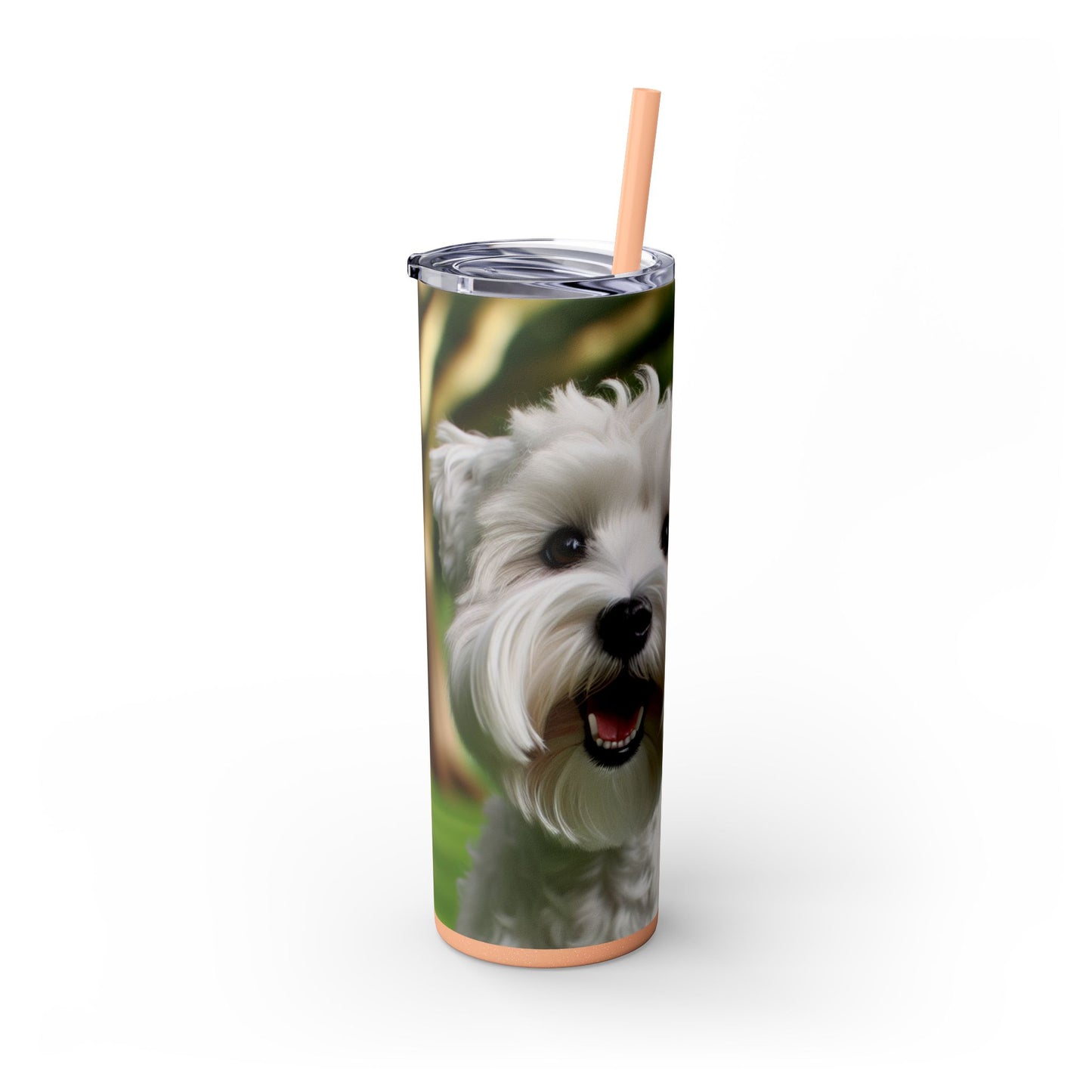 Sealyham Terrier Skinny Tumbler with Straw, 20oz