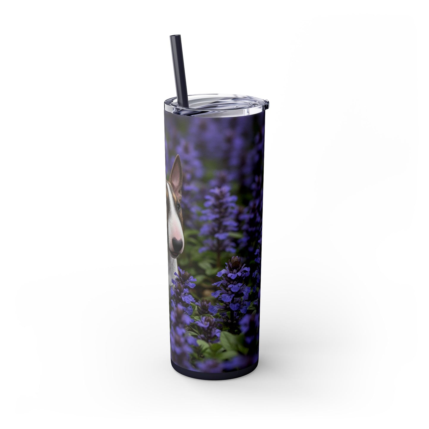 Miniature Bull Terrier Skinny Tumbler with Straw, 20oz