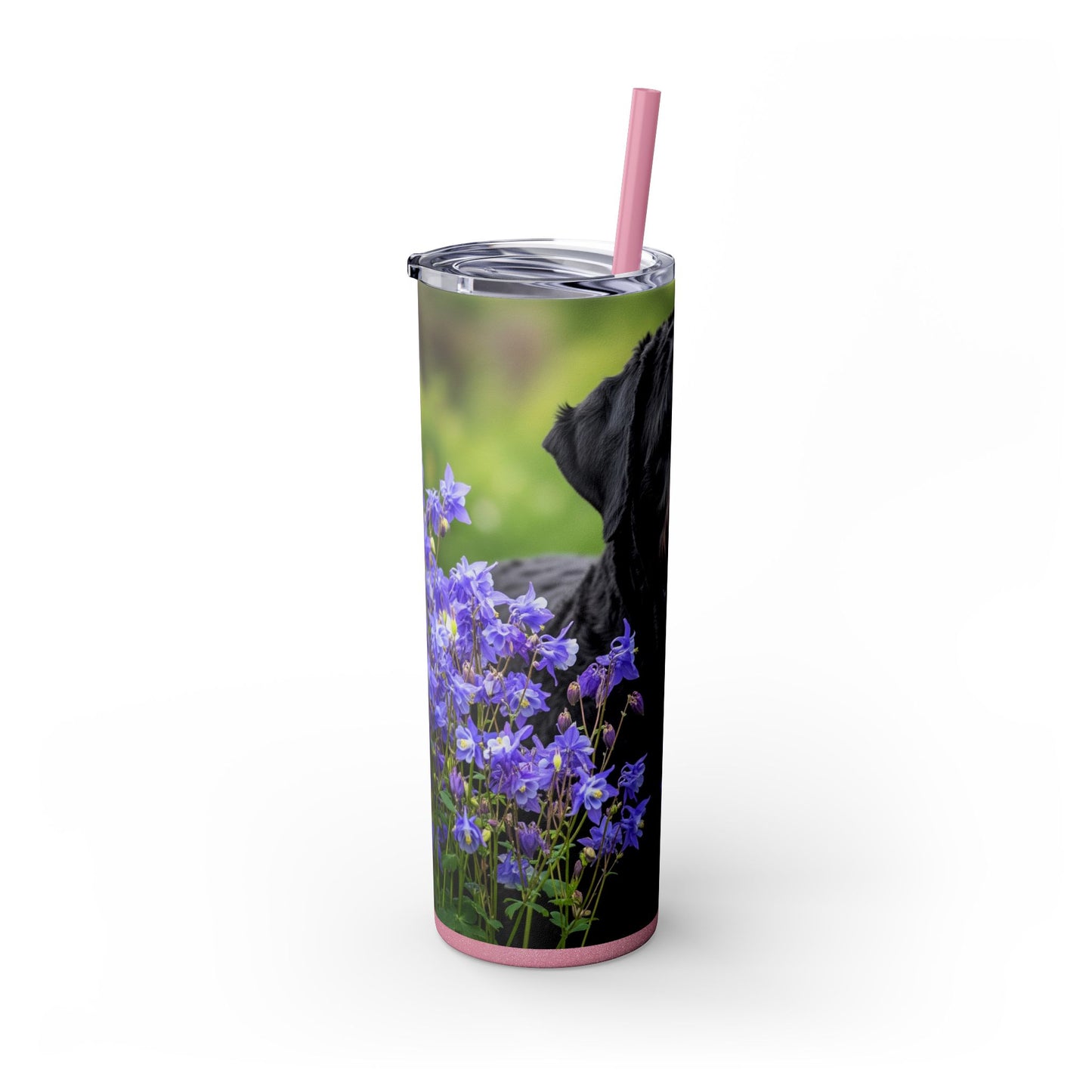 Black Russian Terrier Tumbler with Straw, 20oz