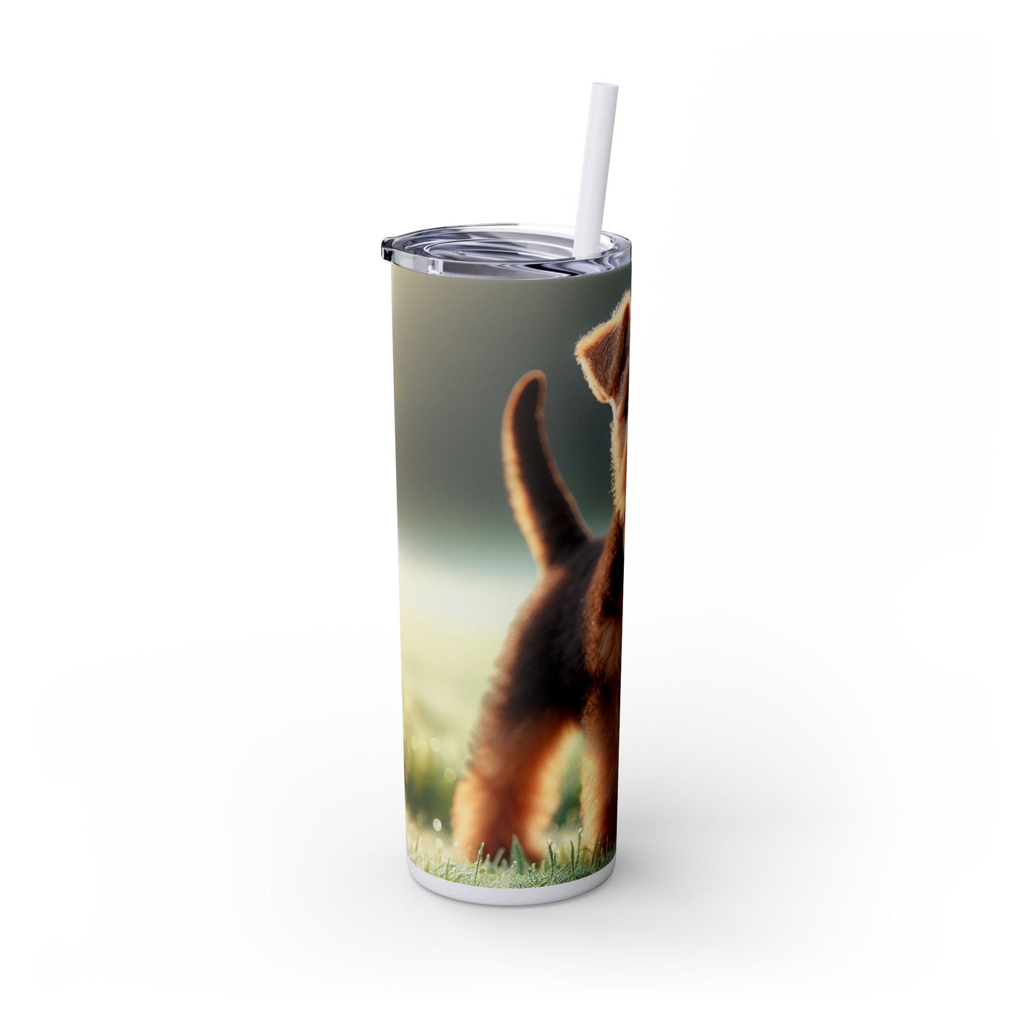 Welsh Terrier Skinny Tumbler with Straw, 20oz