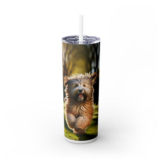 Polish Lowland Sheepdog Skinny Tumbler with Straw, 20oz