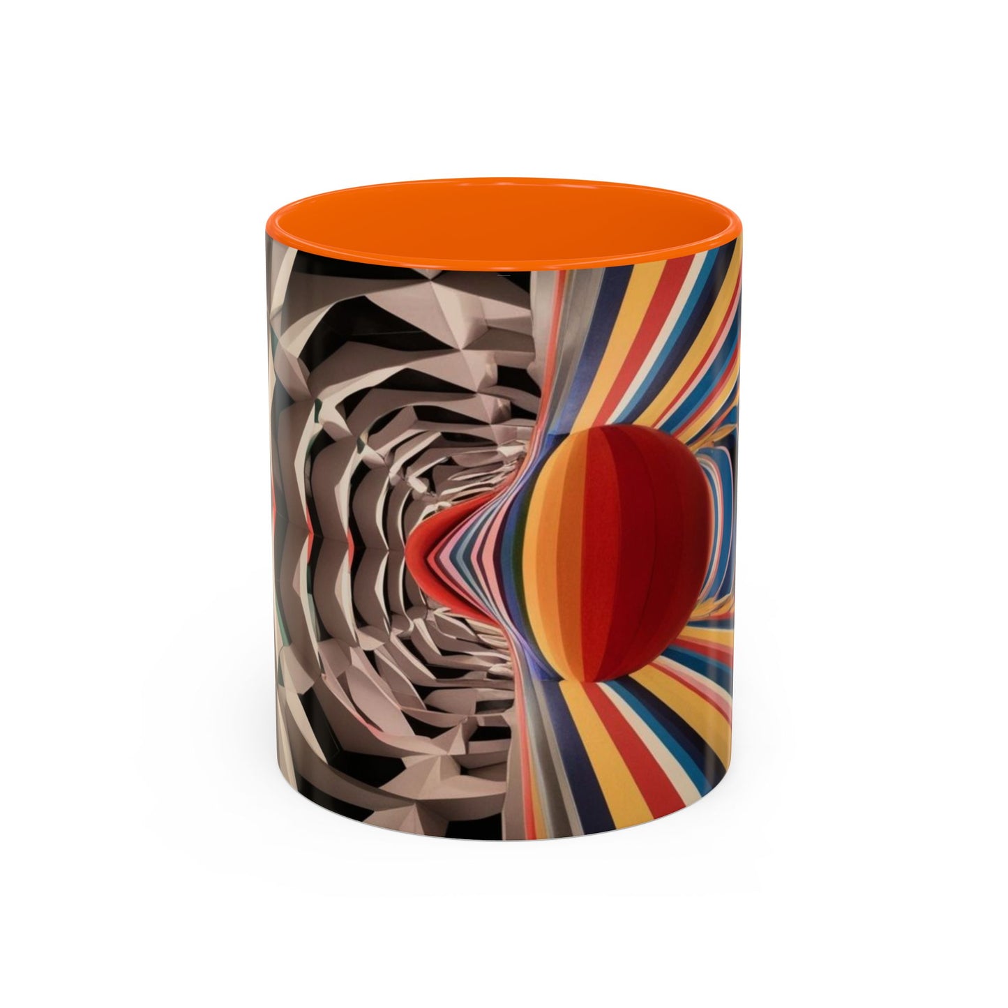 Optical Illusion Accent Mug – Ceramic Coffee Cup