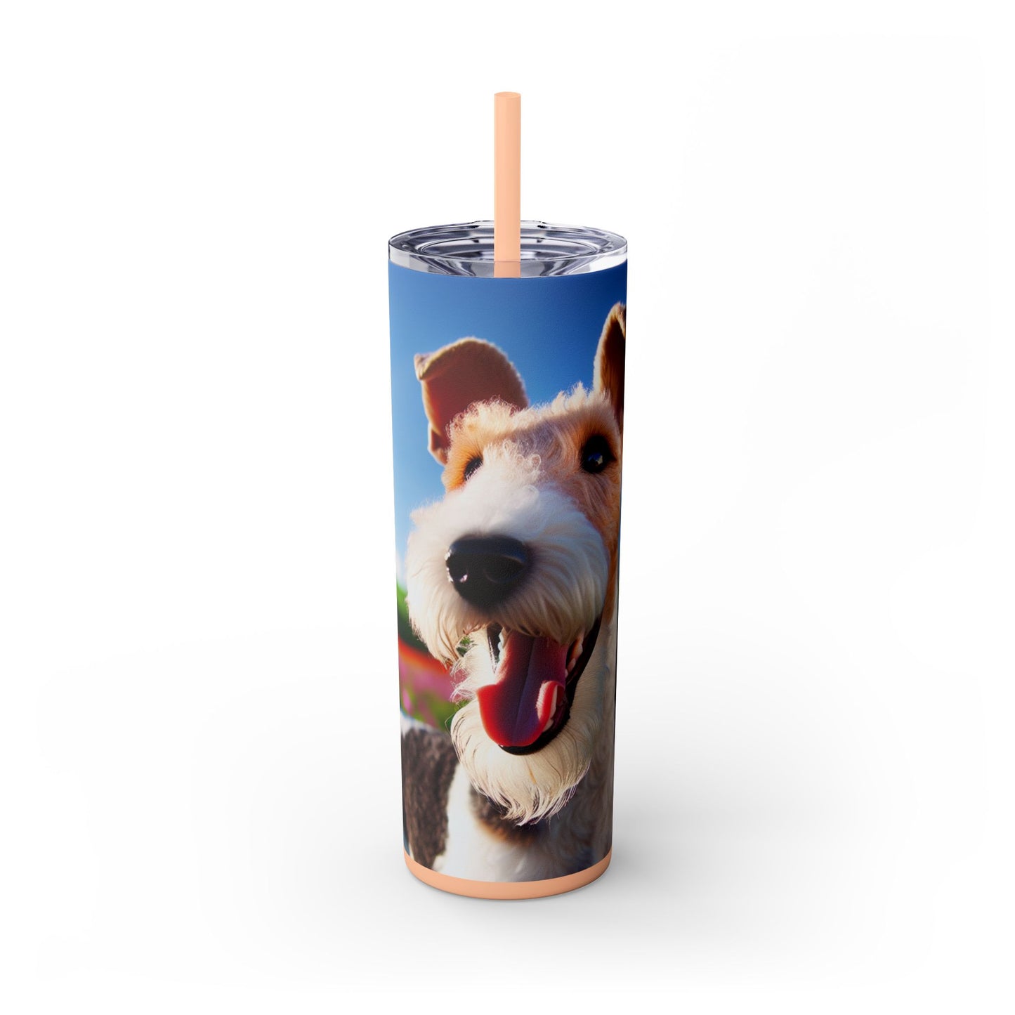 Wire Fox Terrier Skinny Tumbler with Straw, 20oz