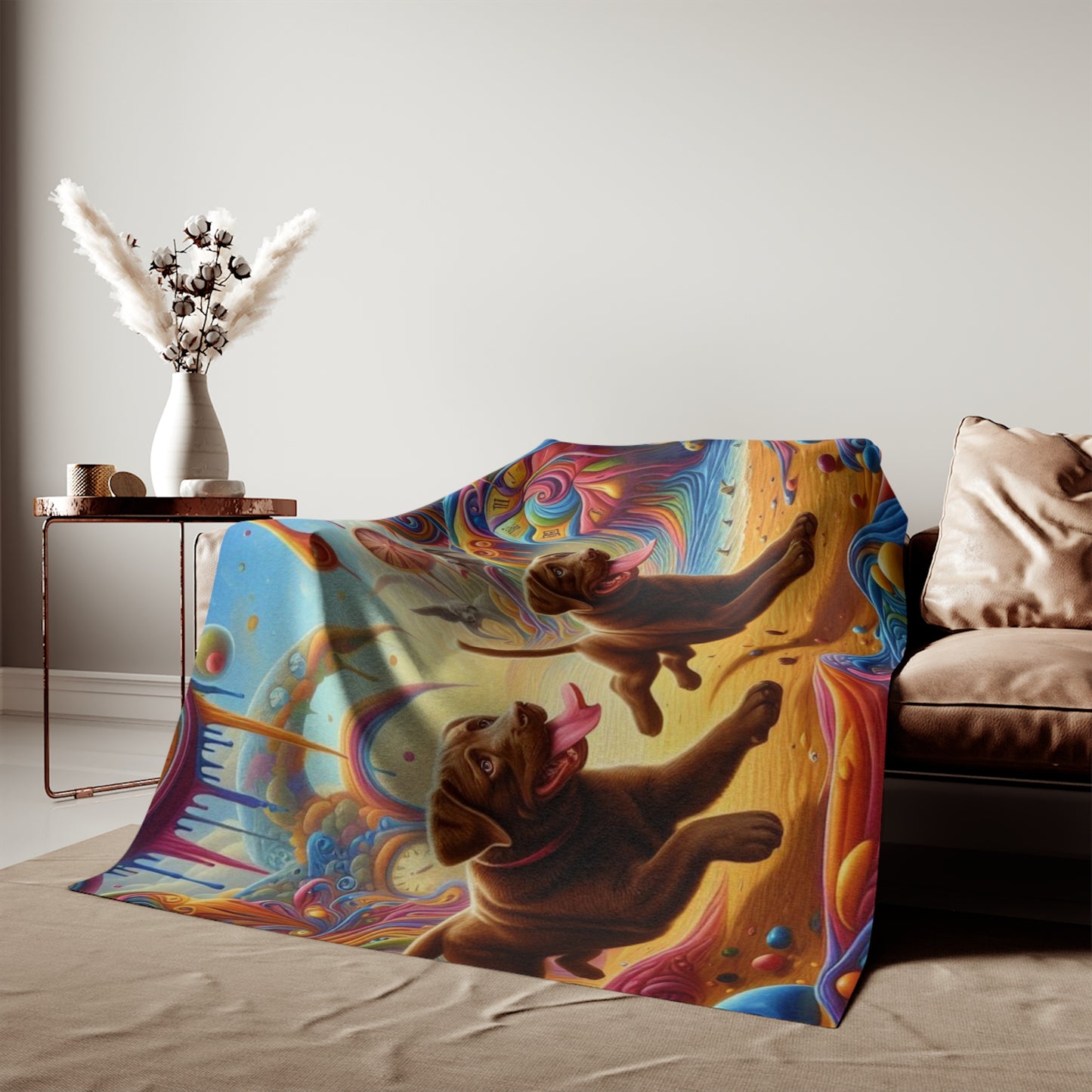Chocolate Labrador Sweatshirt Blanket