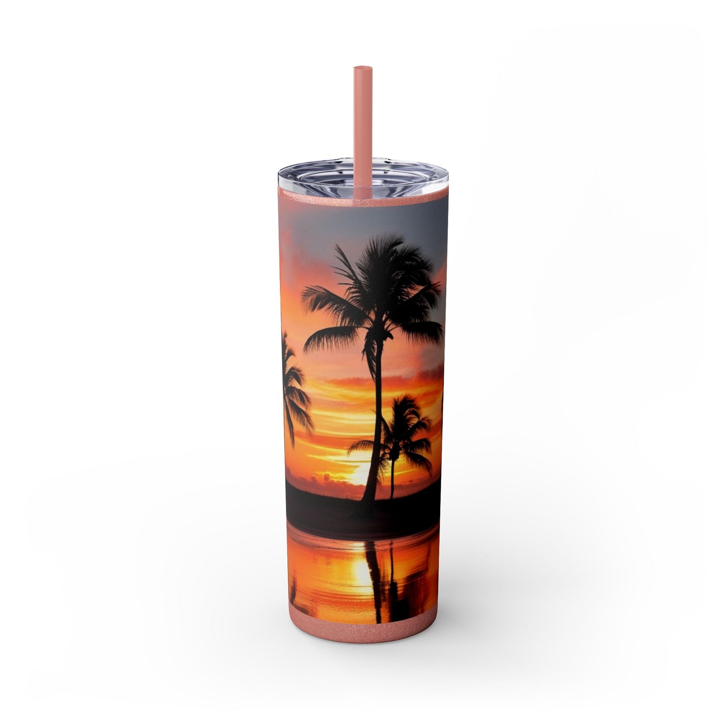 Brilliant Sunrise Skinny Tumbler with Straw, 20oz