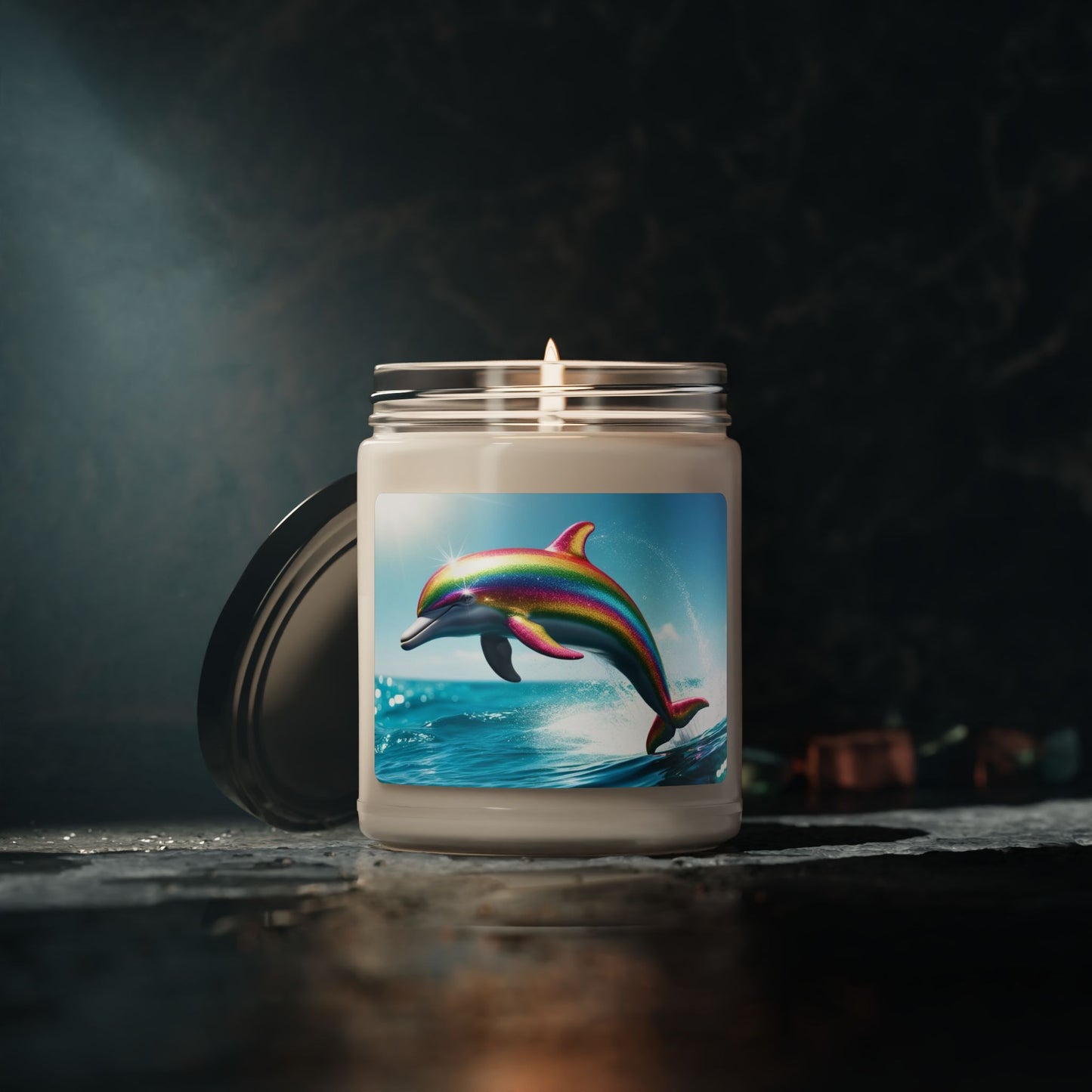 Rainbow Dolphin- Scented Soy Candle, 9oz