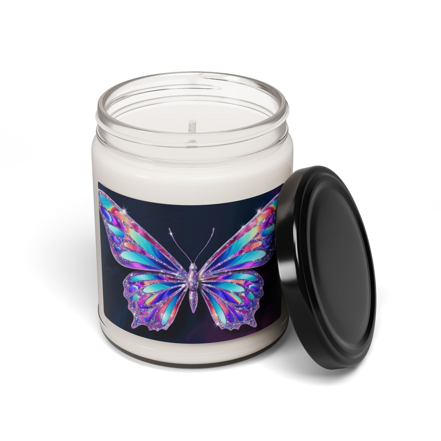 Glittery Psychedelic Butterfly- Scented Soy Candle, 9oz