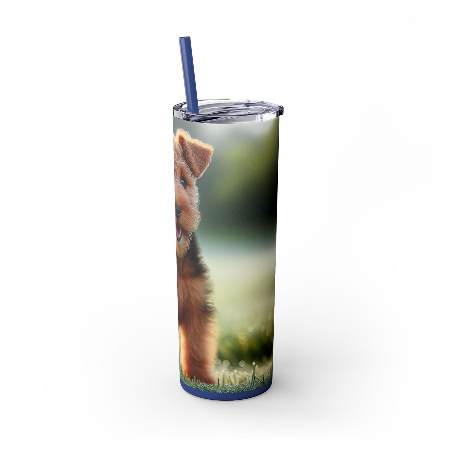 Welsh Terrier Skinny Tumbler with Straw, 20oz