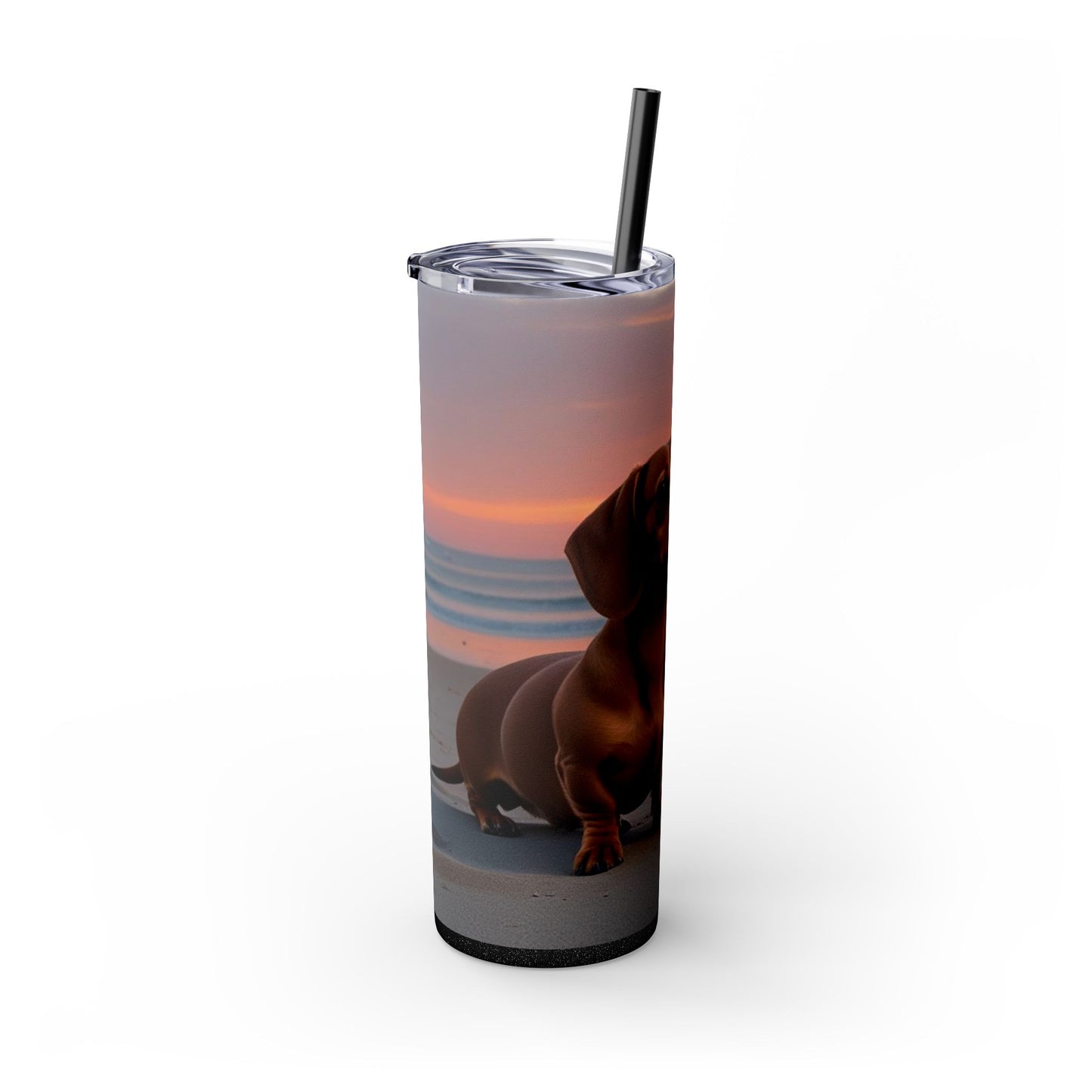 Vaso delgado con pajita Dachshund Love, 20 oz