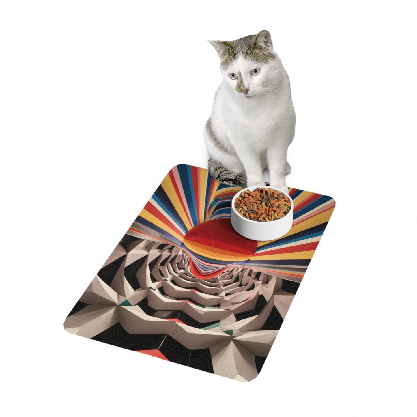 Pet Food Mat (12x18) - Optical Illusion