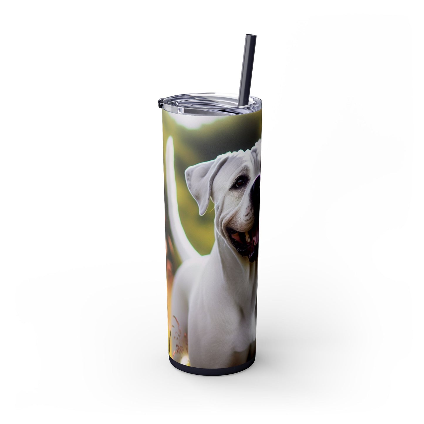Vaso Dogo Argentino con pajita, 20 oz