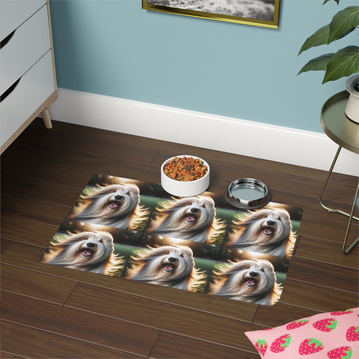 Pet Food Mat (12x18) - Bearded Collie