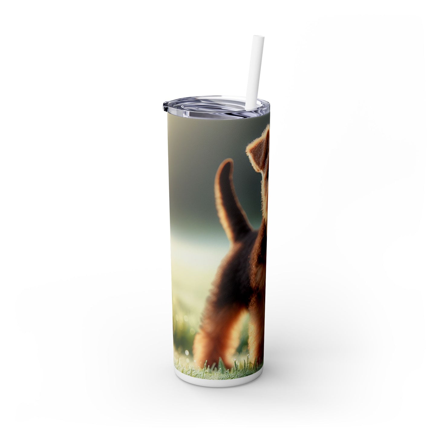 Welsh Terrier Skinny Tumbler with Straw, 20oz