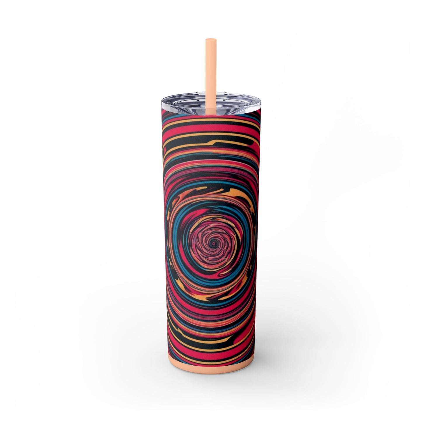Optical Illusion Skinny Tumbler with Straw, 20oz