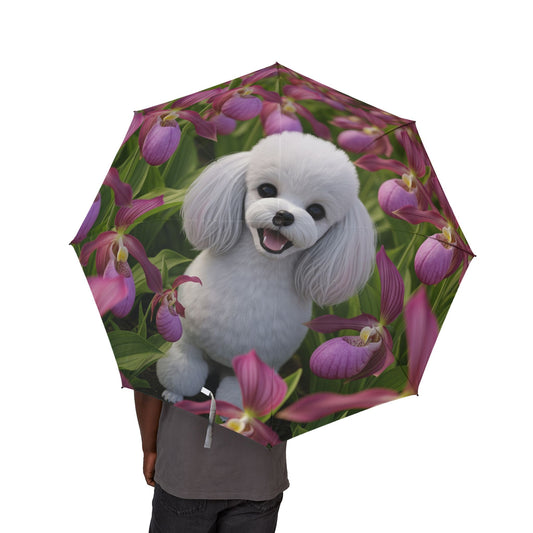 Toy Poodle Semi-Automatic Foldable Umbrella