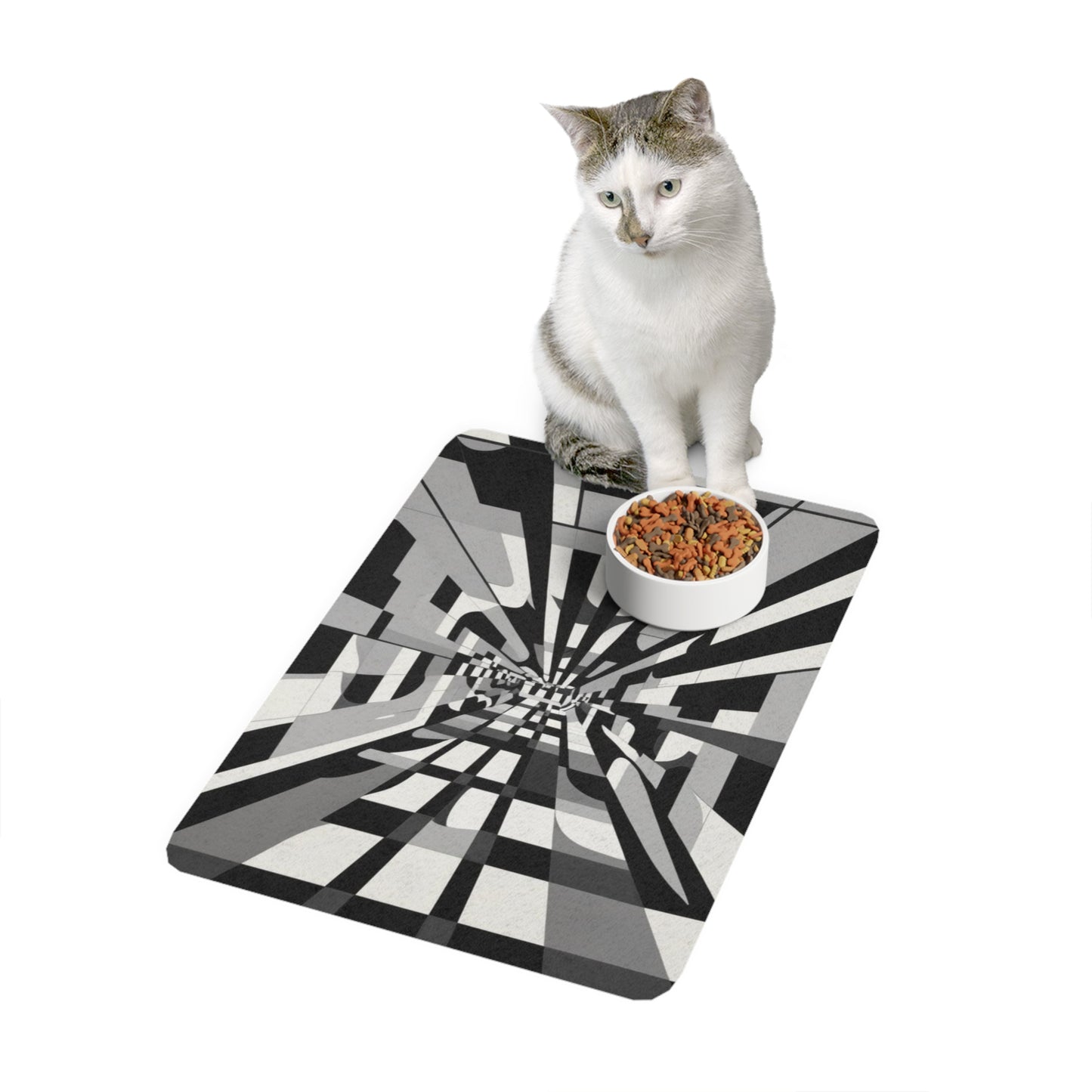 Pet Food Mat (12x18) - Optical Illusion