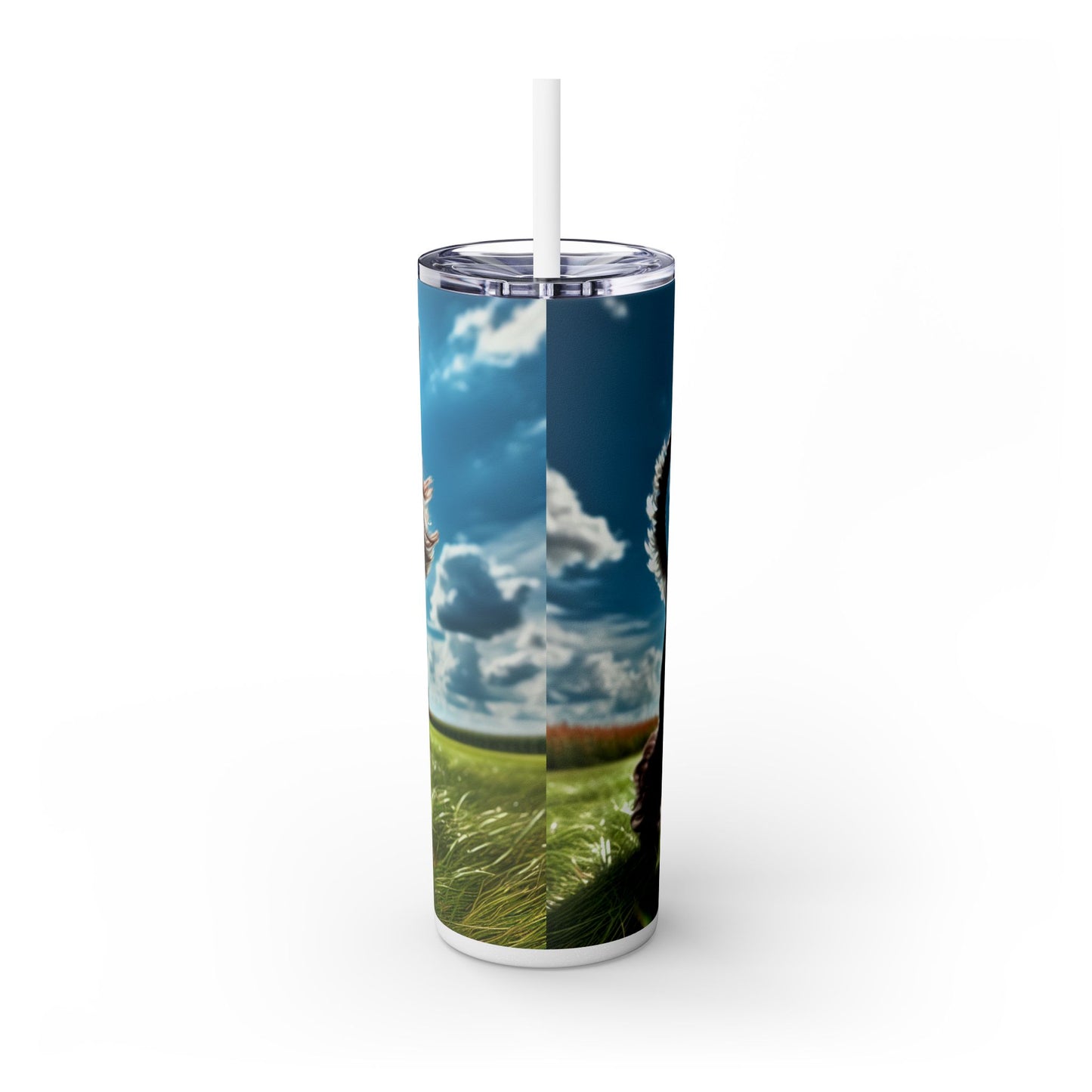 Standard Schnauzer Skinny Tumbler with Straw, 20oz