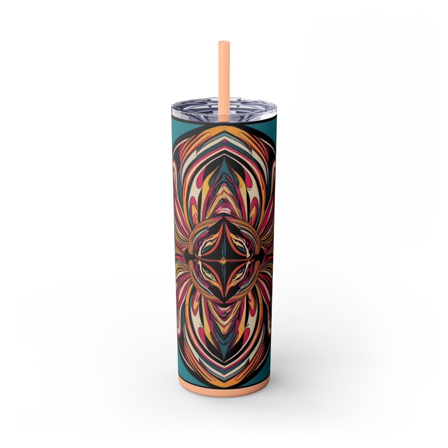Optical Illusion Skinny Tumbler with Straw, 20oz
