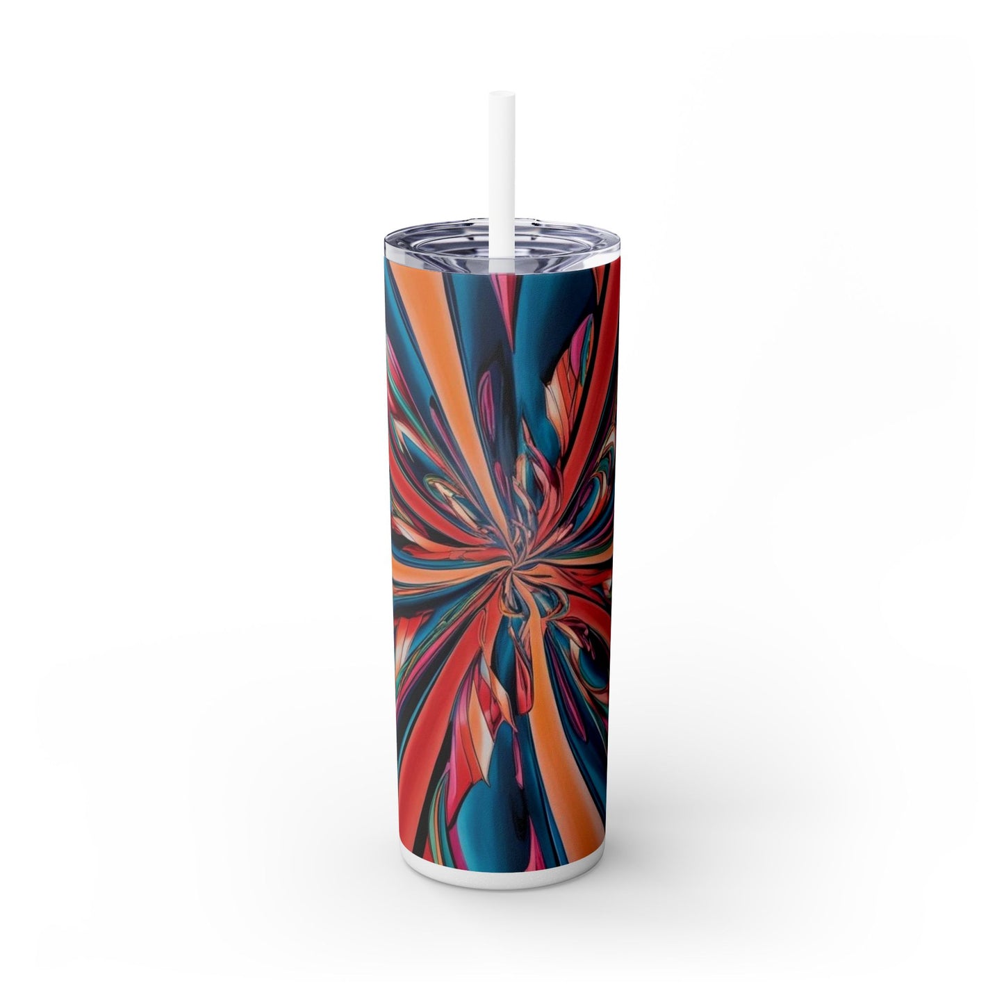 Optical Illusion Skinny Tumbler with Straw, 20oz