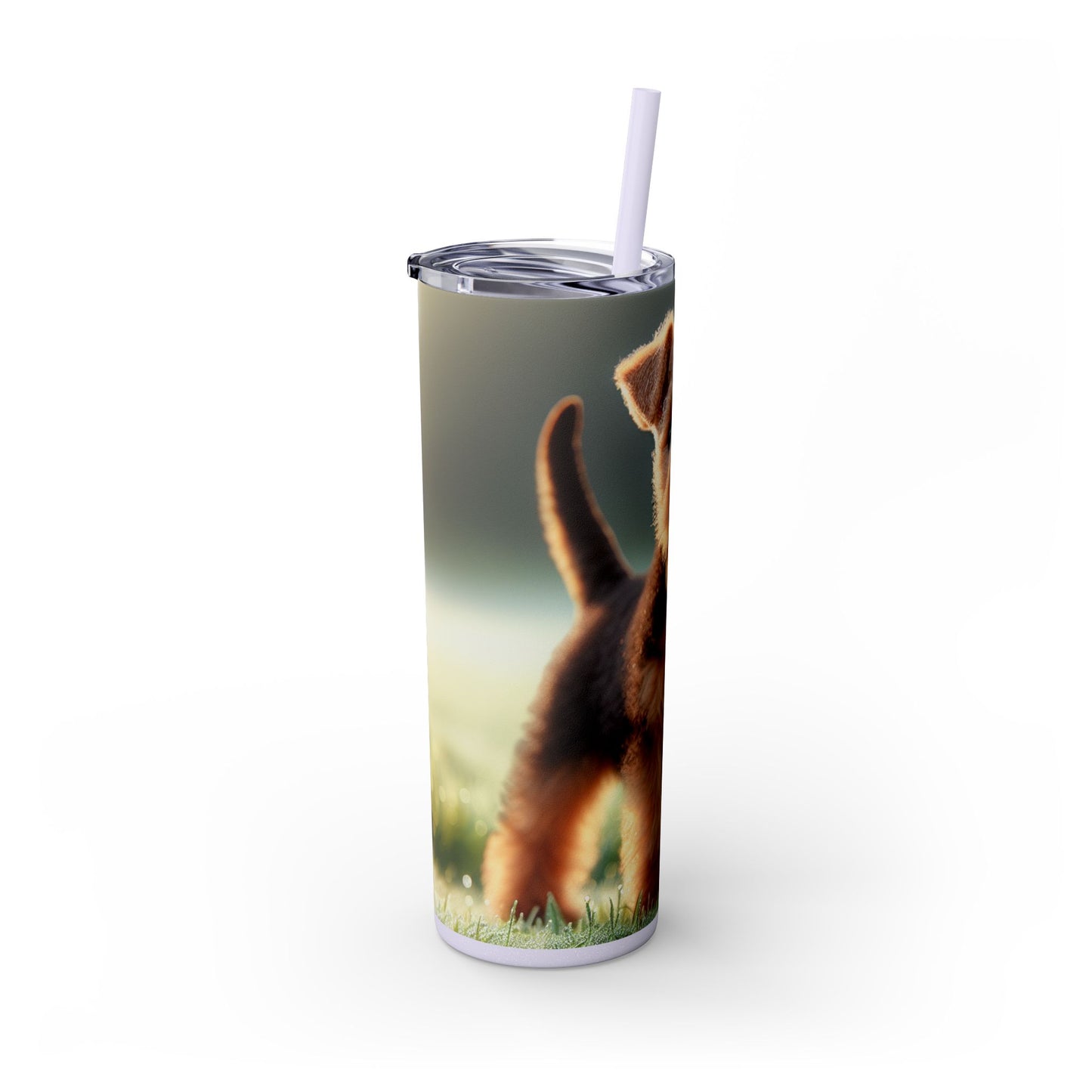 Welsh Terrier Skinny Tumbler with Straw, 20oz