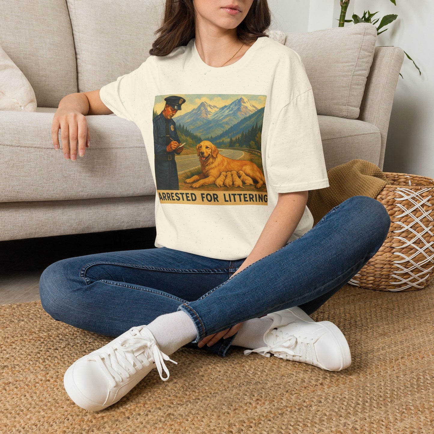 "Arrested for Littering" Retro Tee Shirt