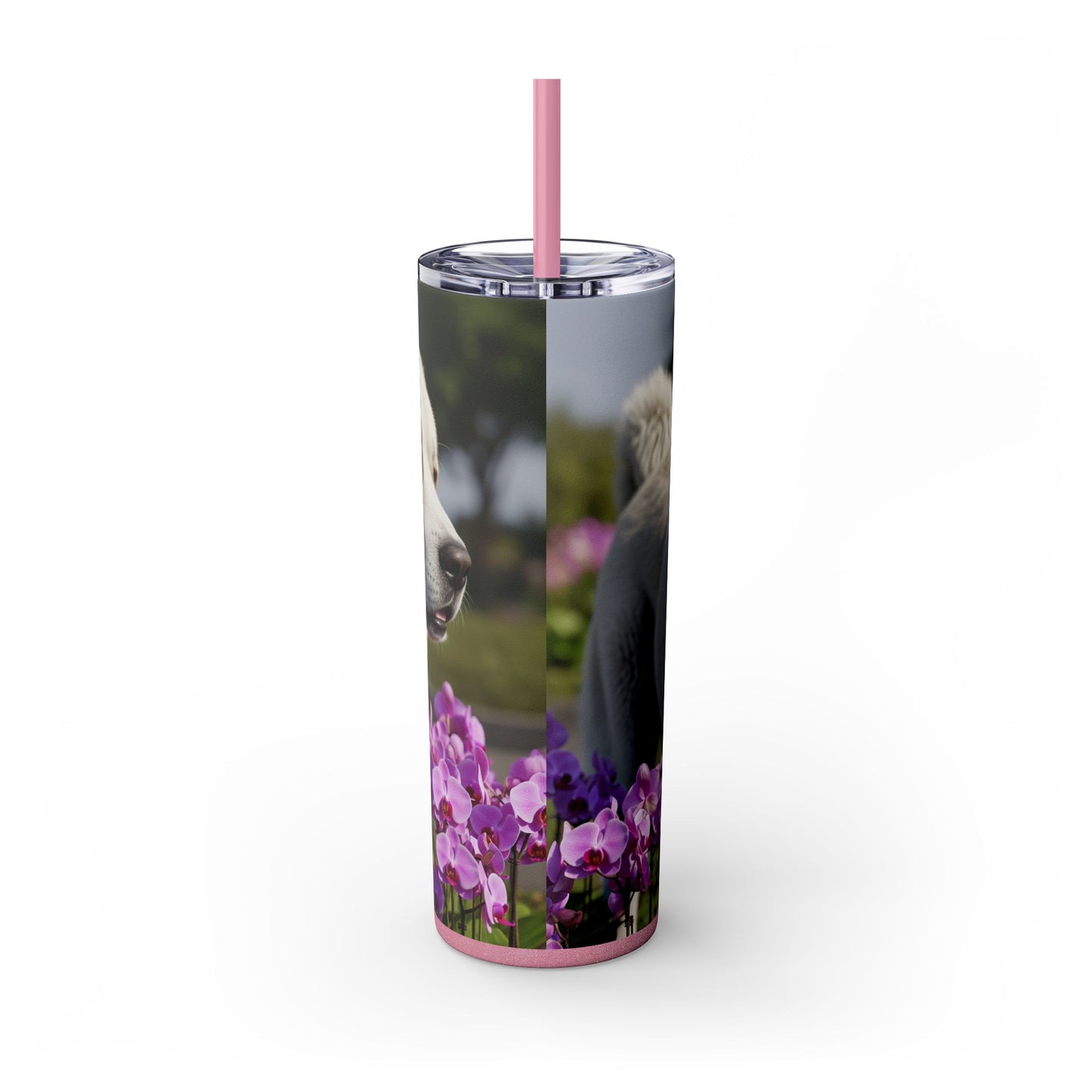 Gobelet isotherme avec paille, motif Berger du Caucase, 590 ml