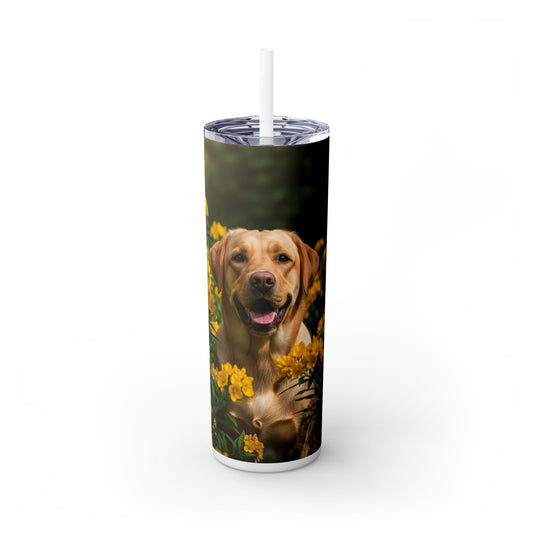 Labrador Retriever Skinny Tumbler with Straw, 20oz