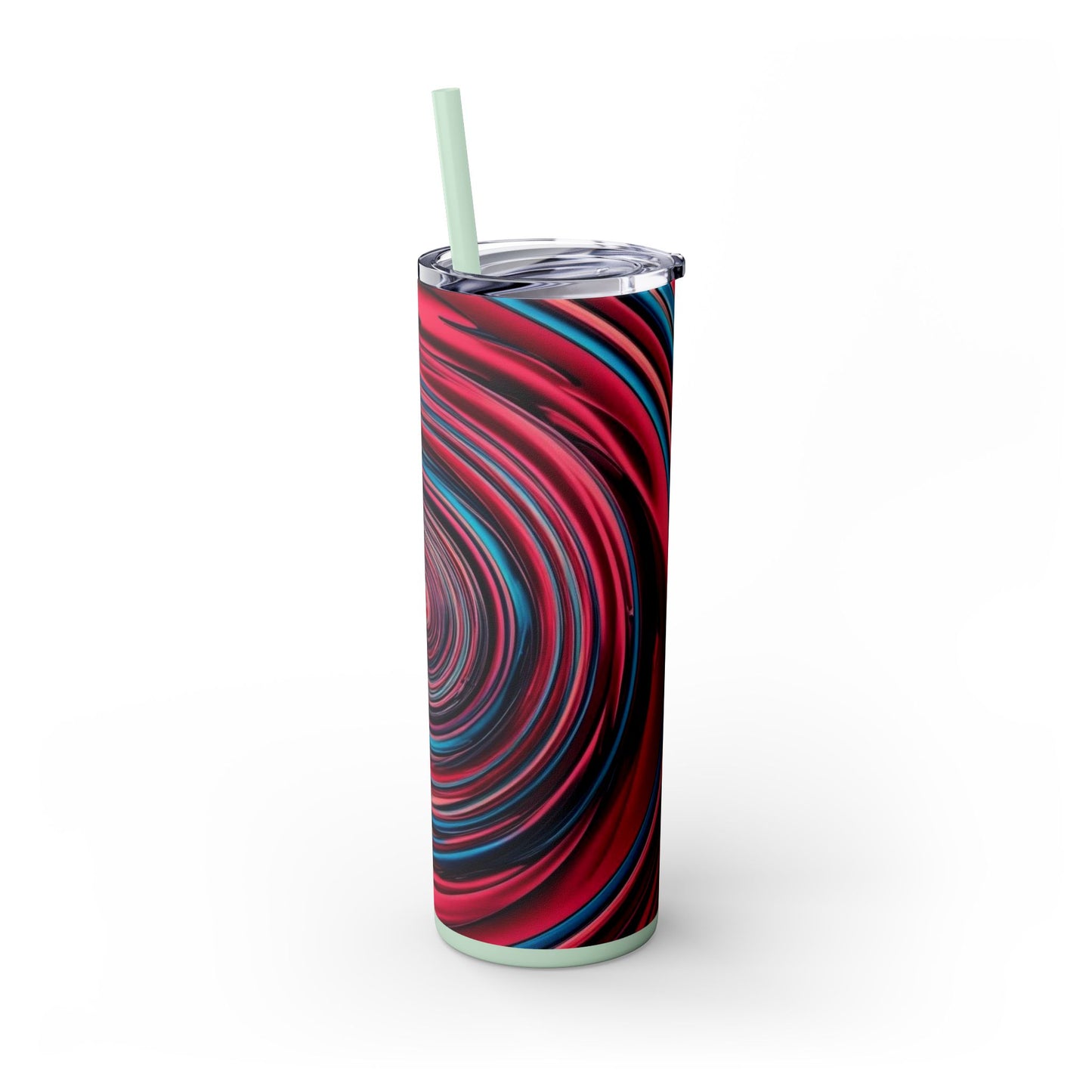 Optical Illusion Skinny Tumbler with Straw, 20oz