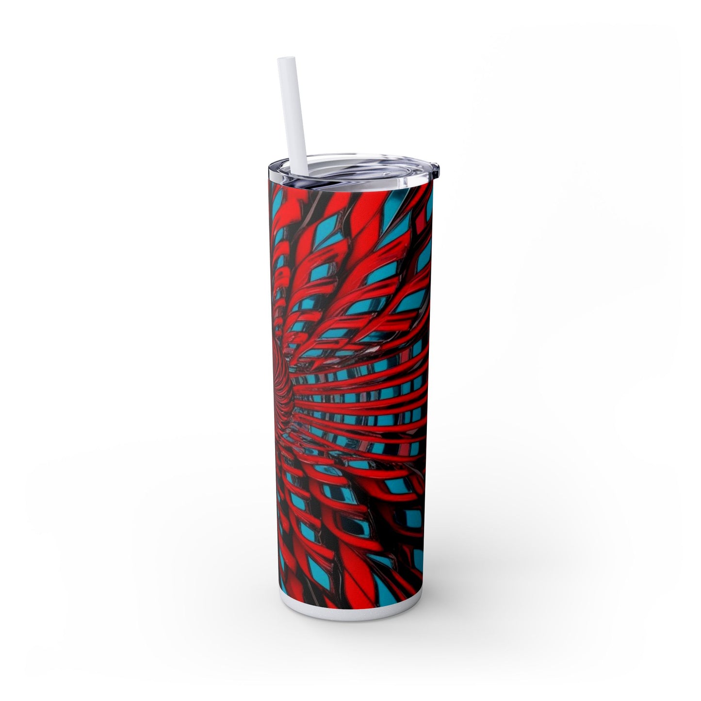 Optical Illusion Skinny Tumbler with Straw, 20oz