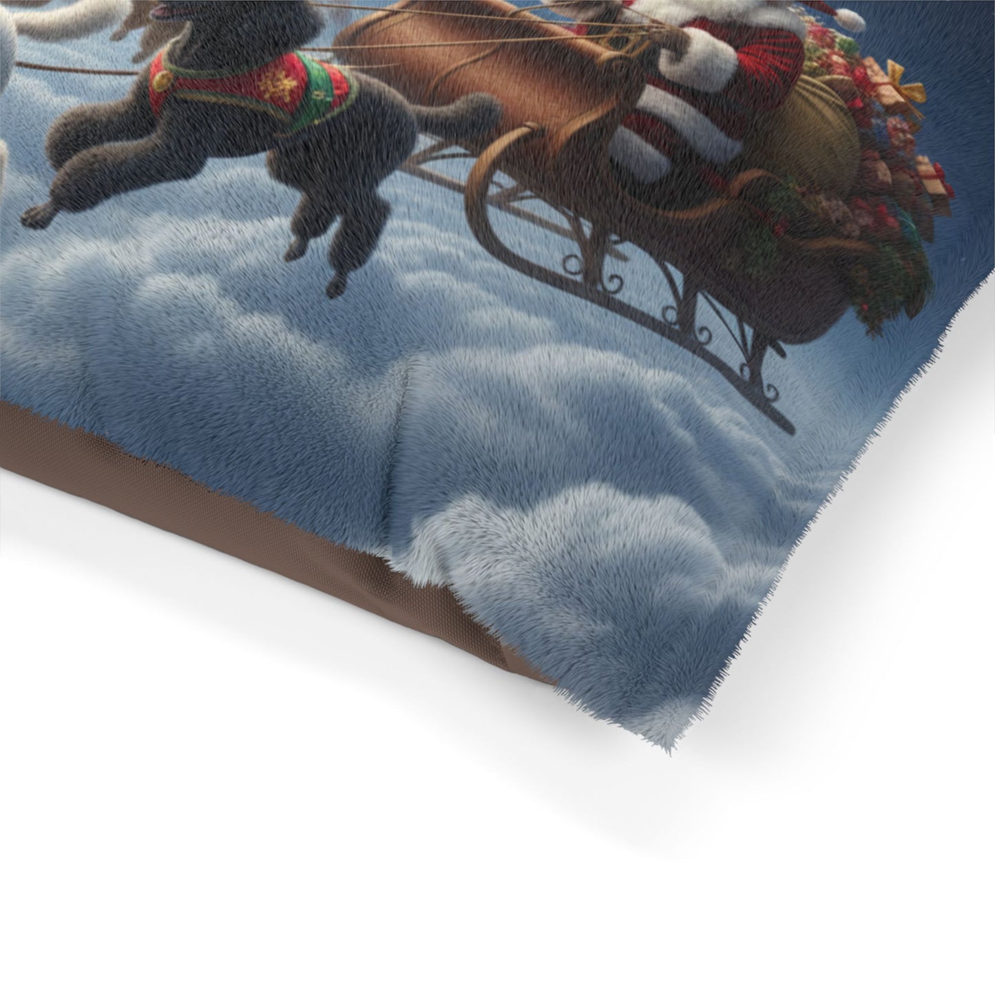 Santa's Poodle Powered Sleigh Pet Bed