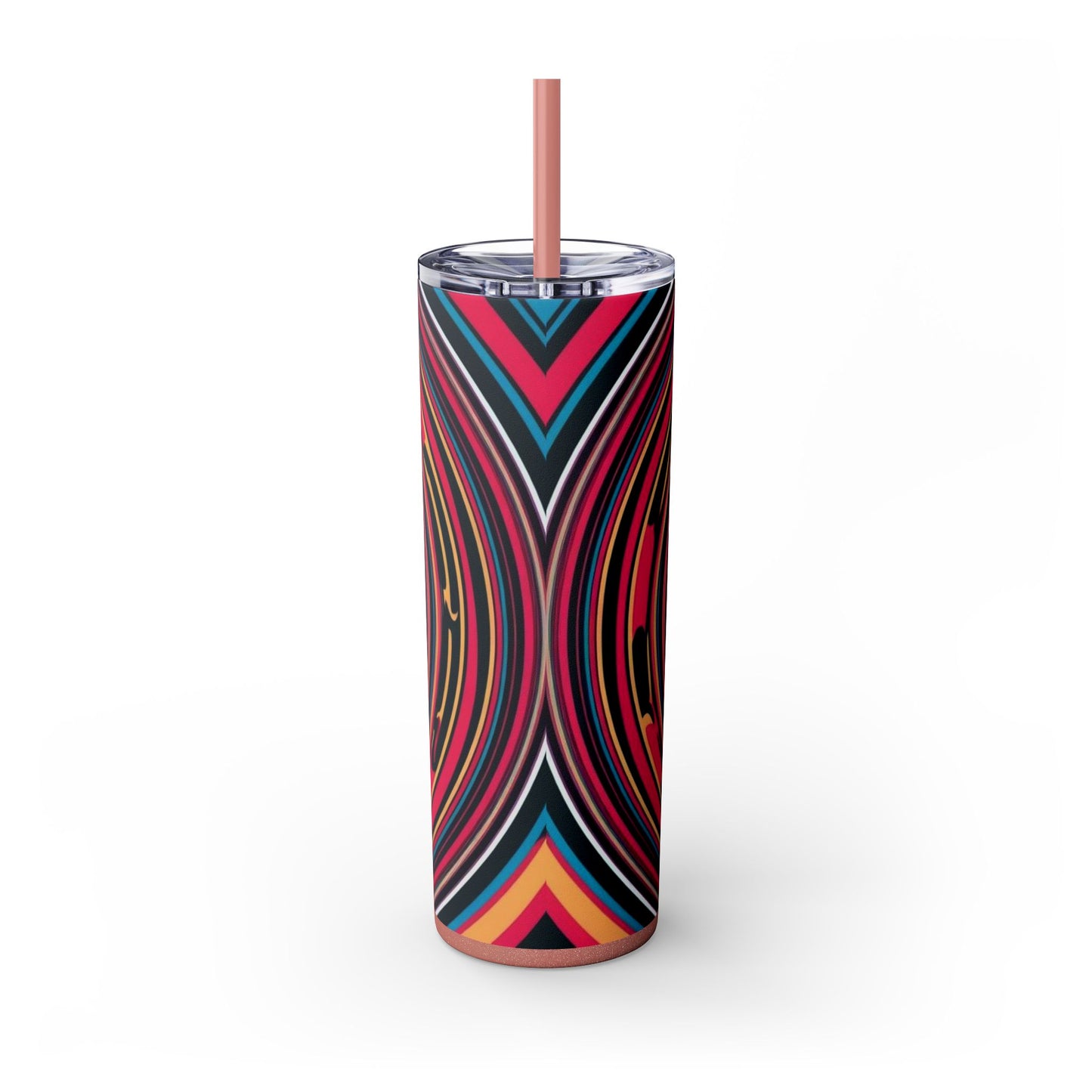 Optical Illusion Skinny Tumbler with Straw, 20oz