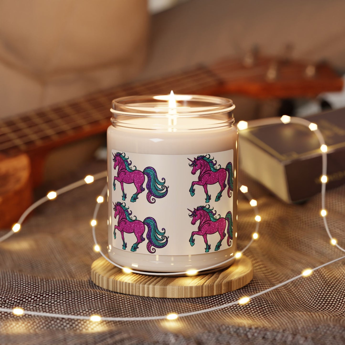 Glittery Psychedelic Unicorn- Scented Soy Candle, 9oz