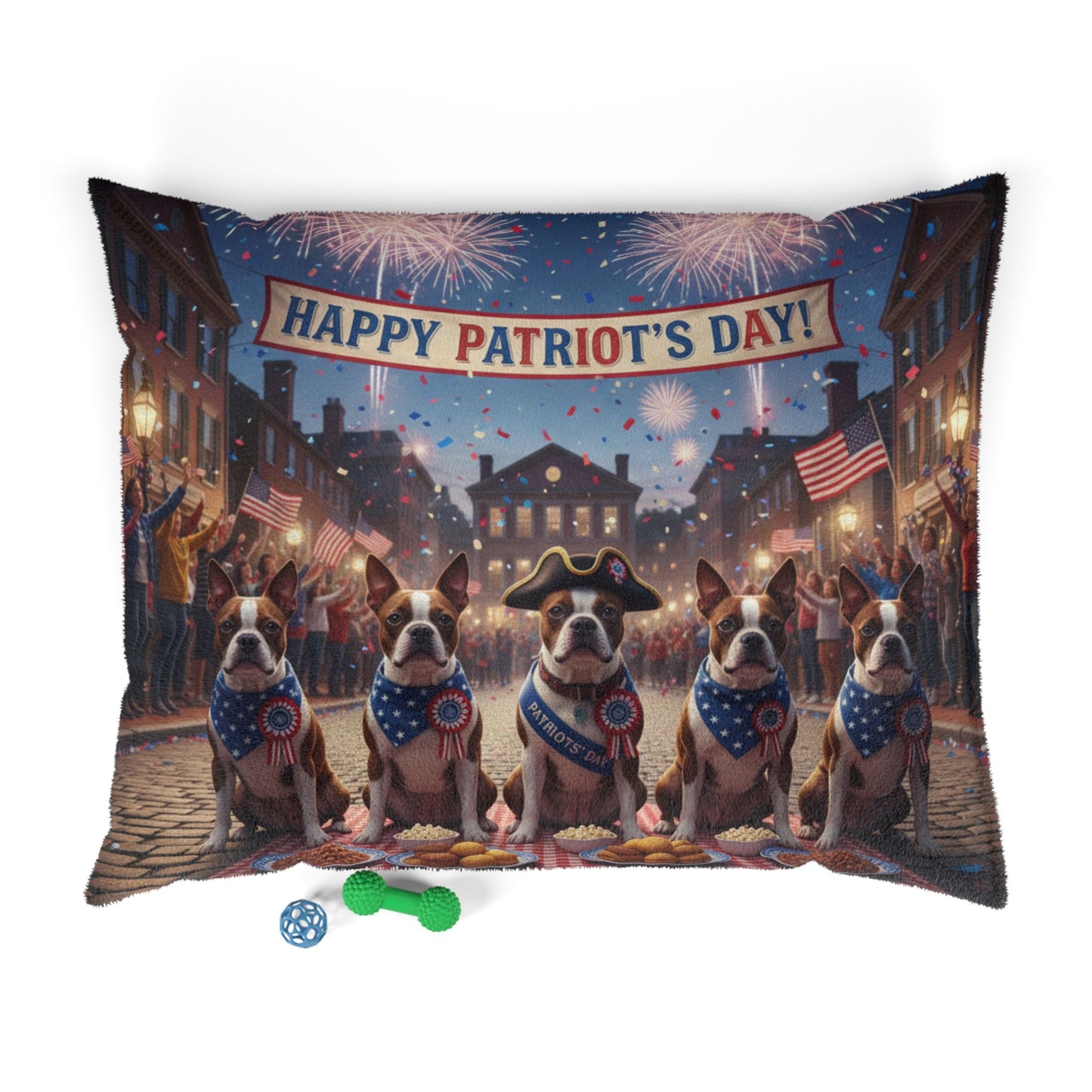 Patriot's Day Patriotic Dogs Pet Bed