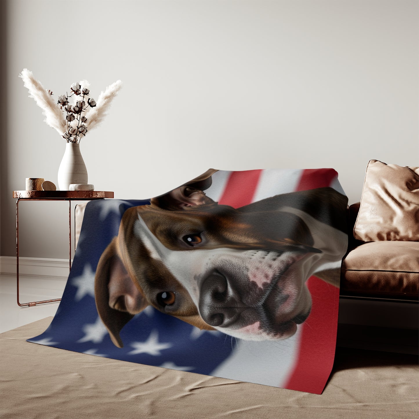 American Staffordshire Terrier Patriotic Blanket