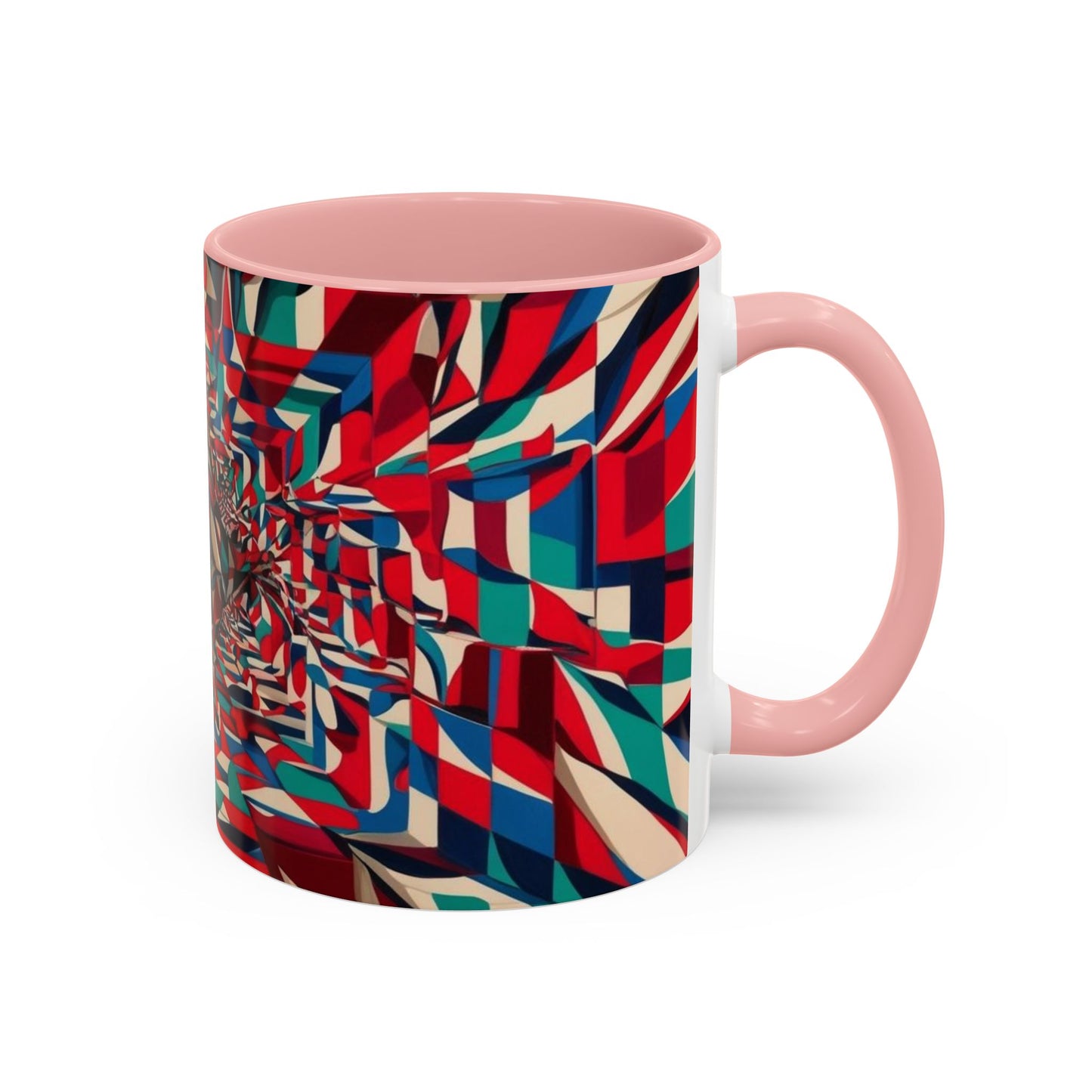 Optical Illusion Accent Mug – Ceramic Coffee Cup