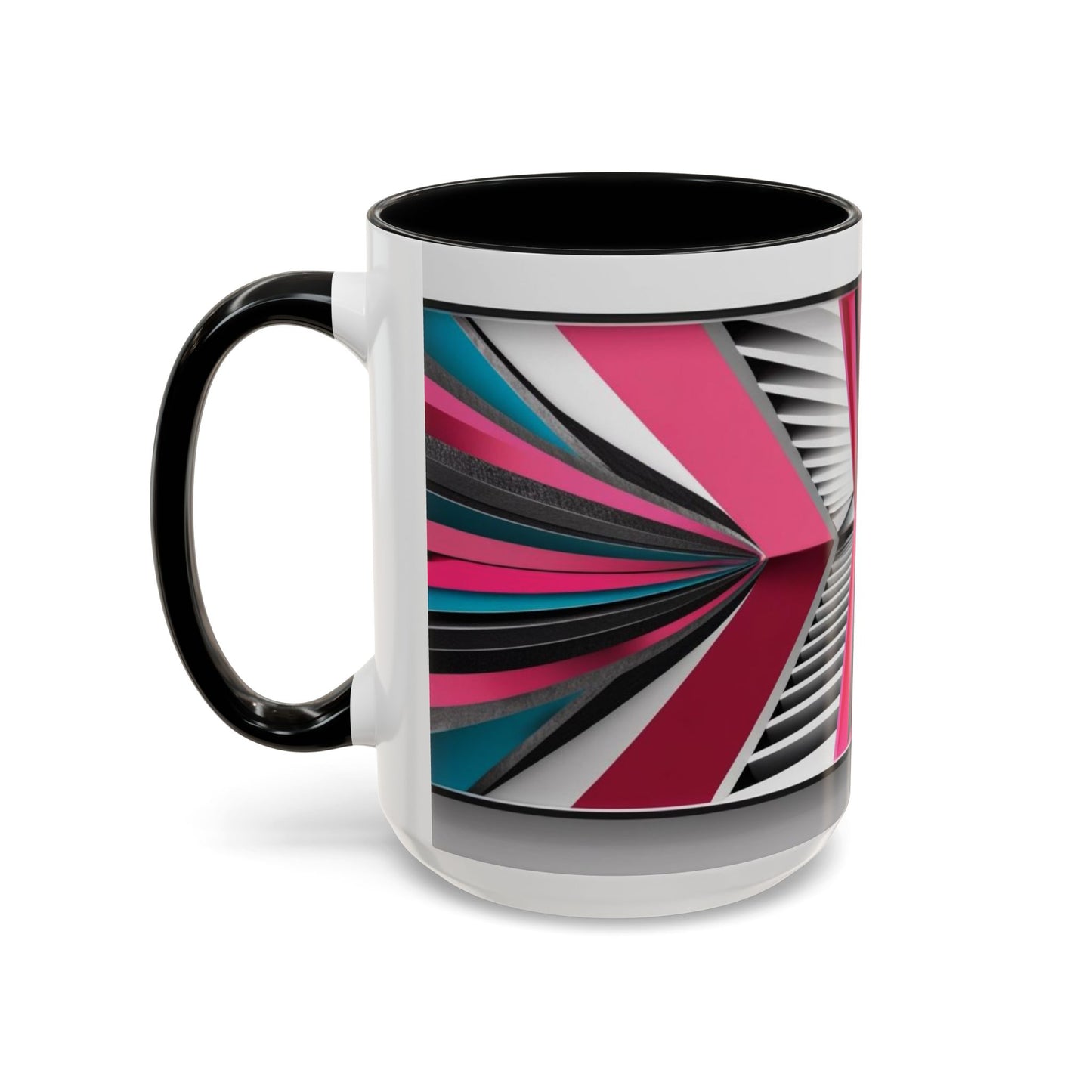 Optical Illusion Accent Mug – Ceramic Coffee Cup