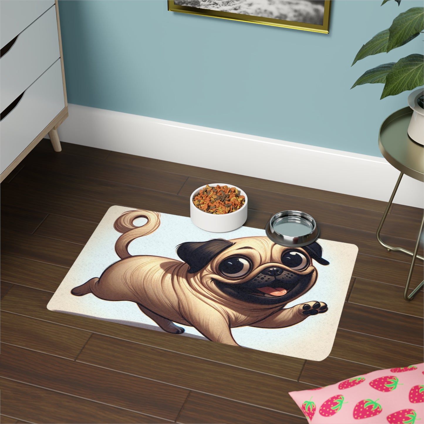 Pet Food Mat (12x18) - Pug