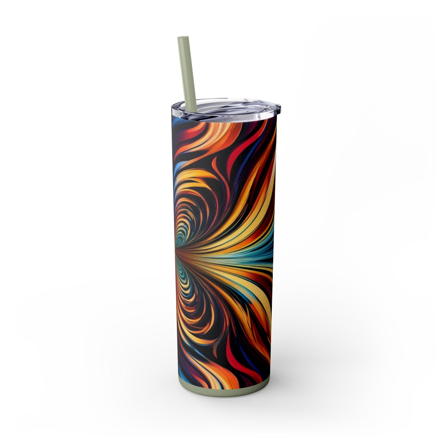 Optical Illusion Skinny Tumbler with Straw, 20oz