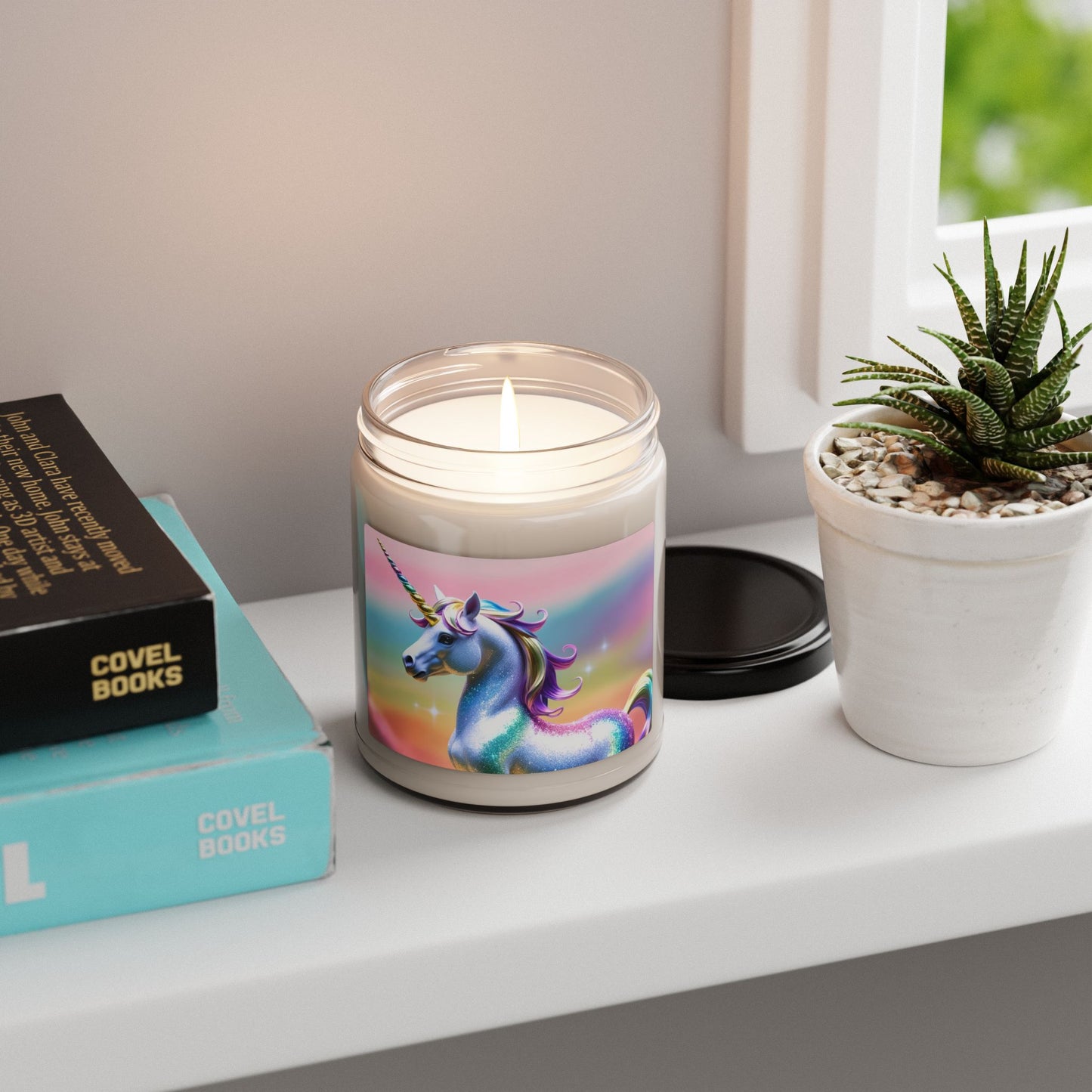 Glittery Rainbow Unicorn- Scented Soy Candle, 9oz