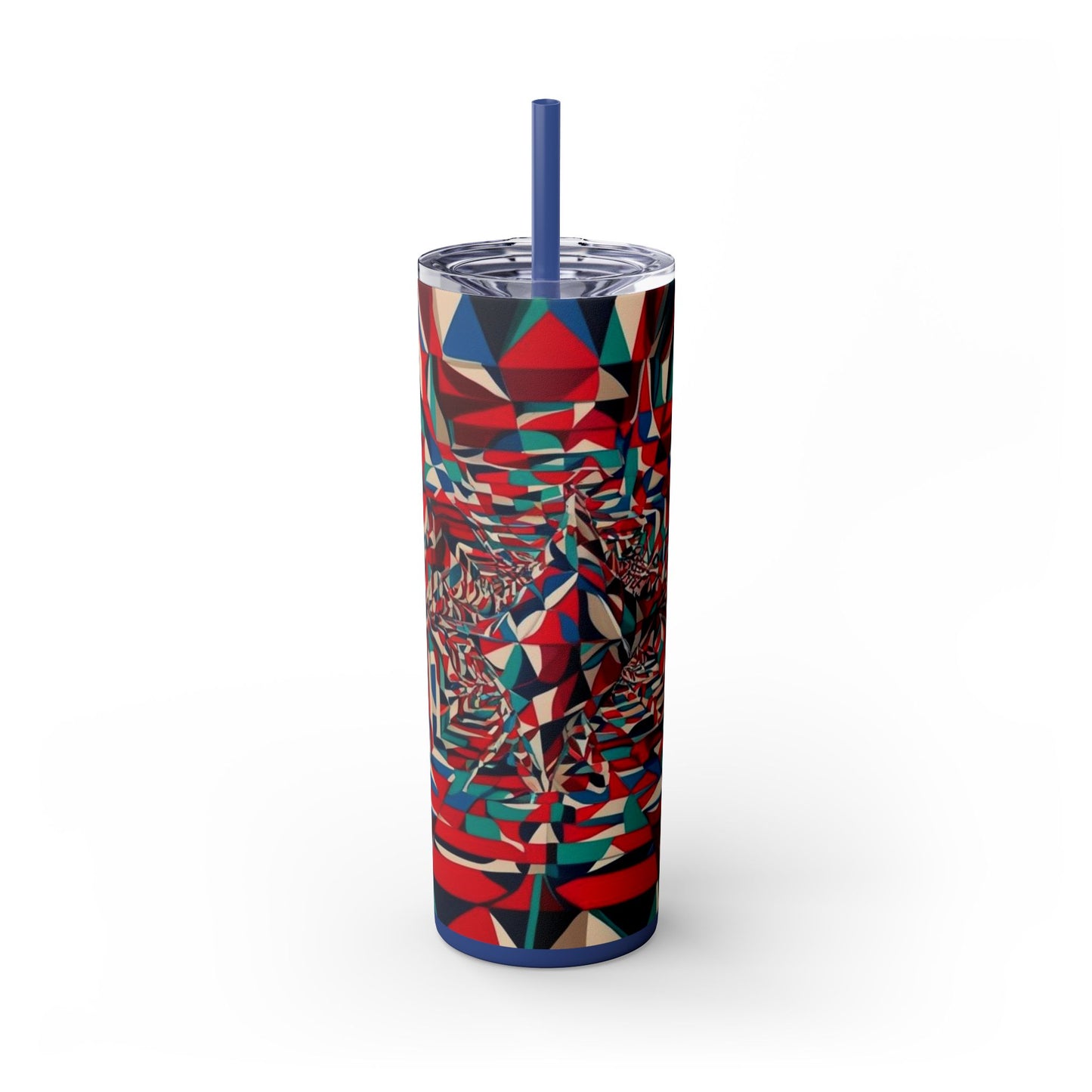Optical Illusion Skinny Tumbler with Straw, 20oz