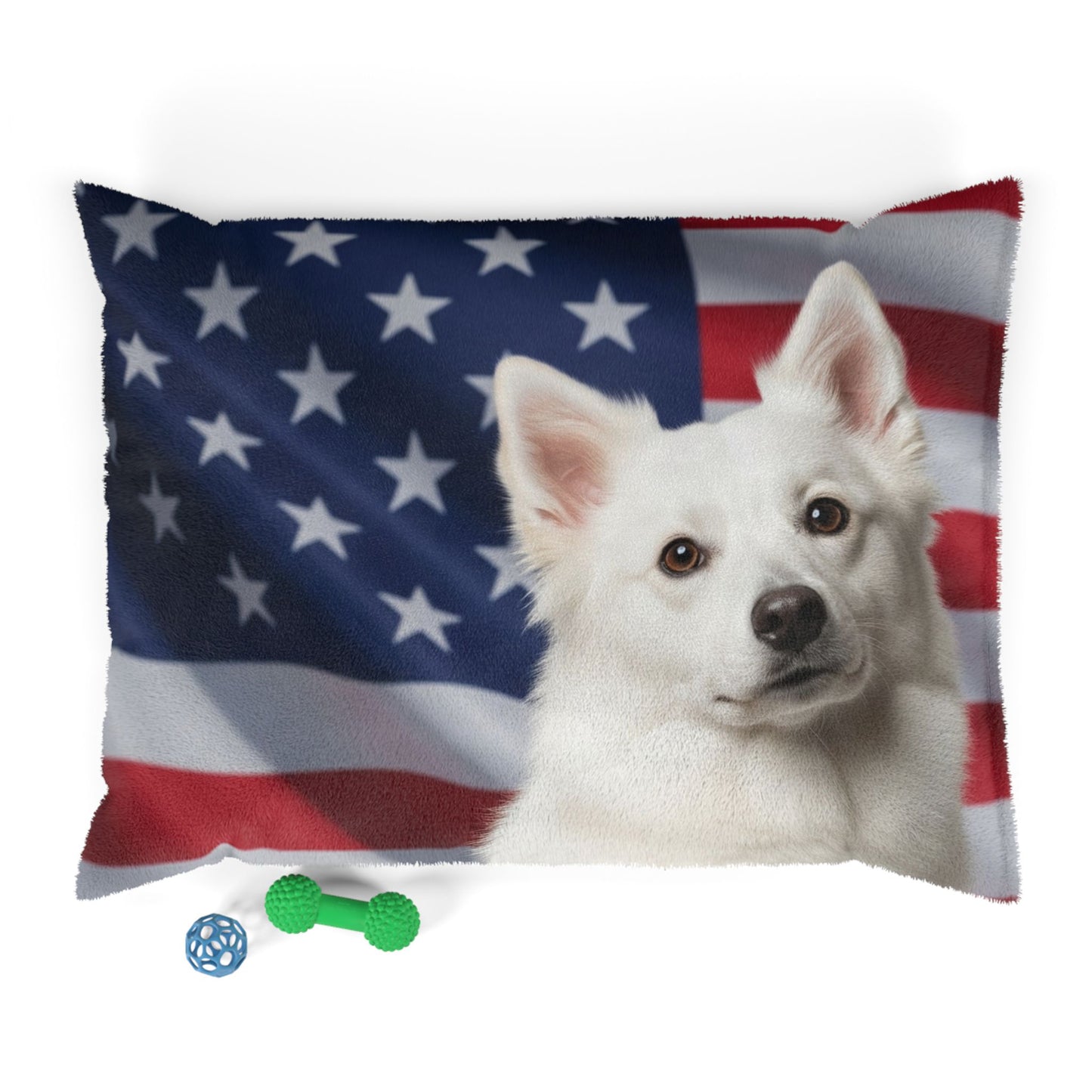 American Eskimo Dog Patriotic Pet Bed