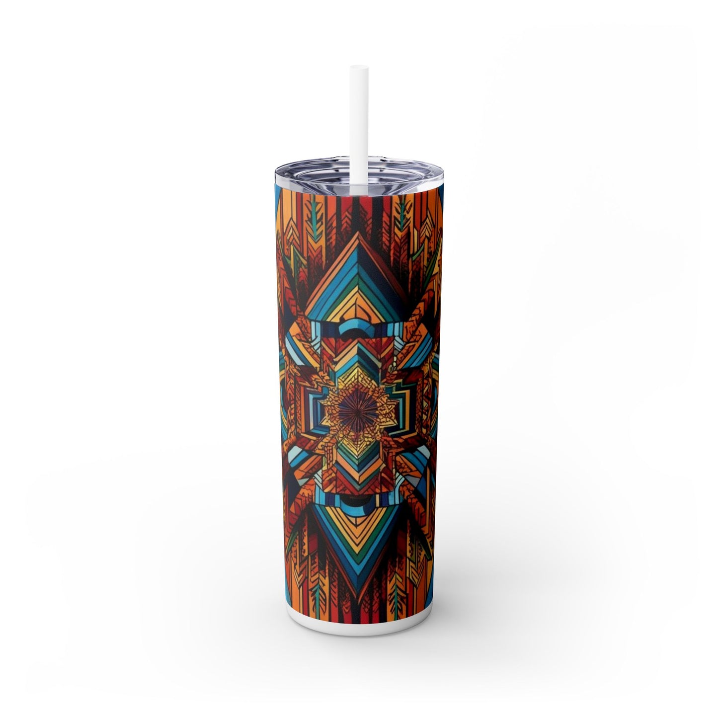 Optical Illusion Skinny Tumbler with Straw, 20oz