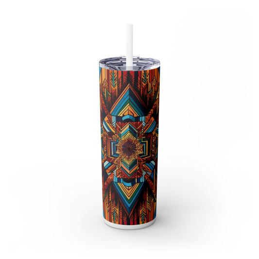 Optical Illusion Skinny Tumbler with Straw, 20oz