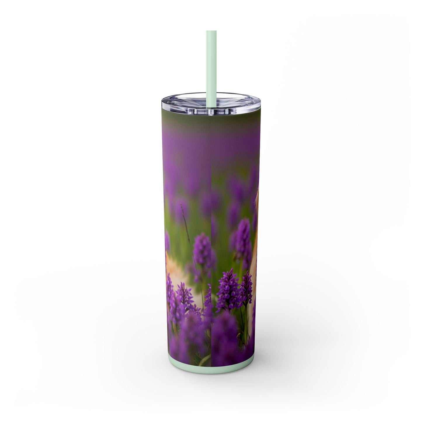 Golden Retriever Skinny Tumbler with Straw, 20oz