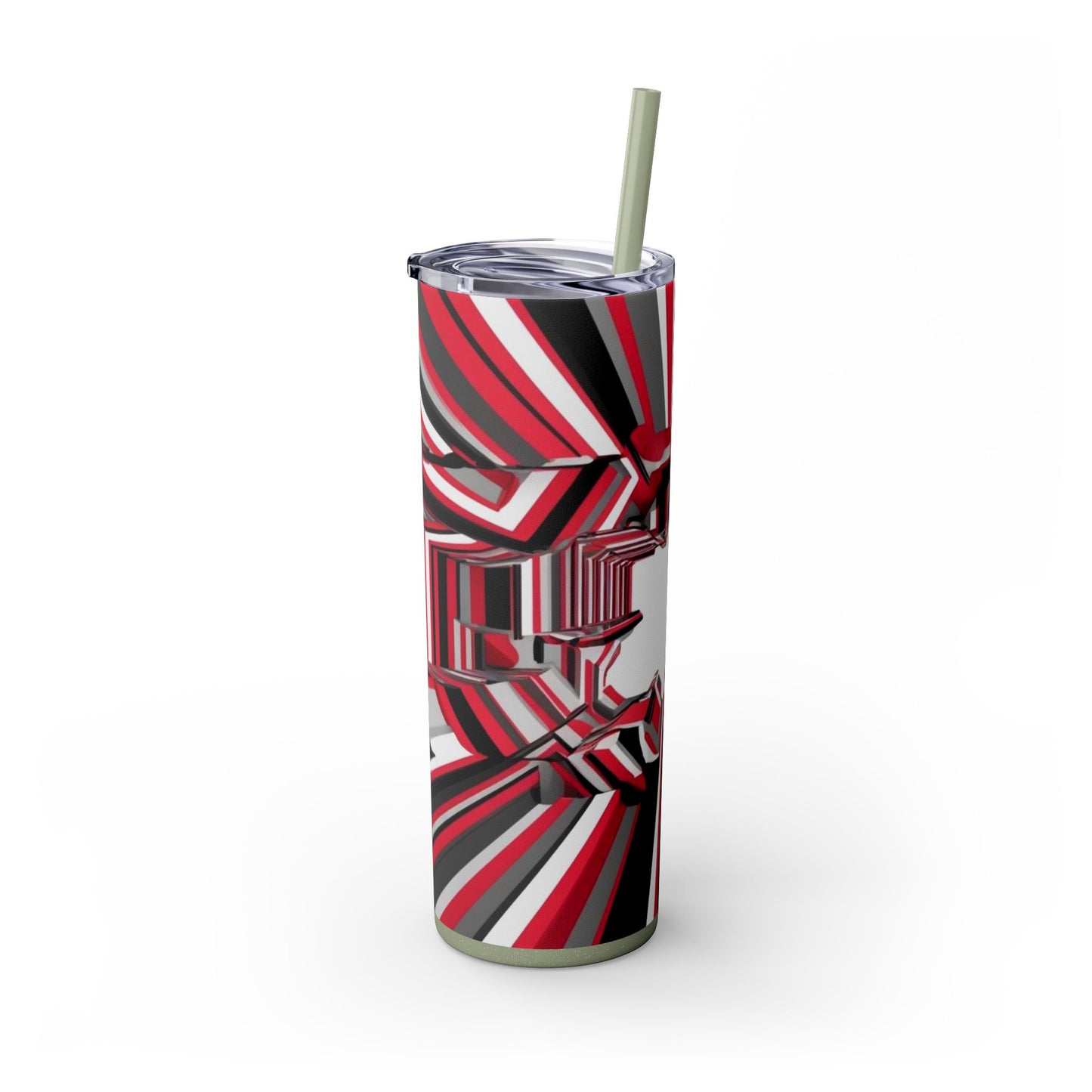 Optical Illusion Skinny Tumbler with Straw, 20oz