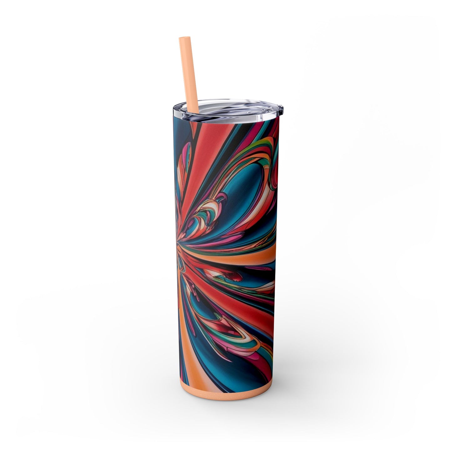 Optical Illusion Skinny Tumbler with Straw, 20oz