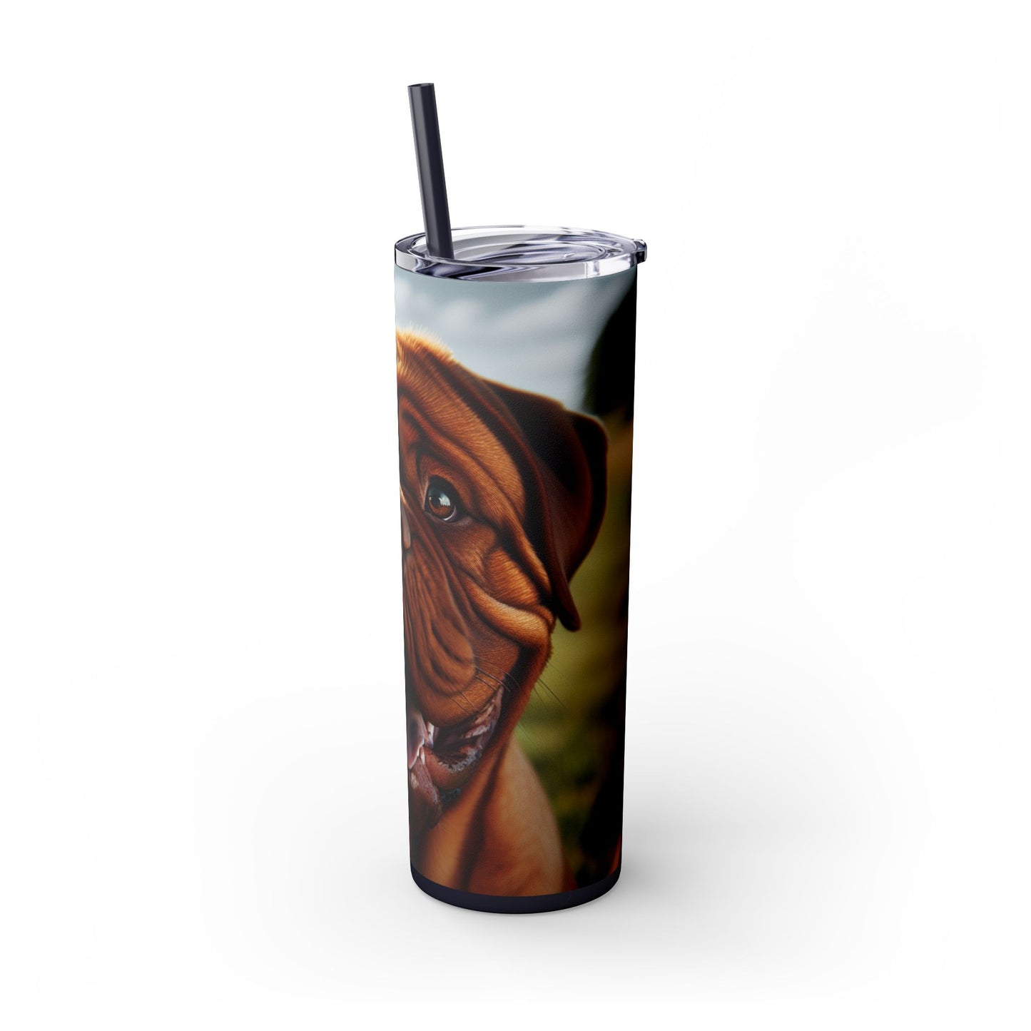Dogue de Bordeaux Skinny Tumbler with Straw, 20oz