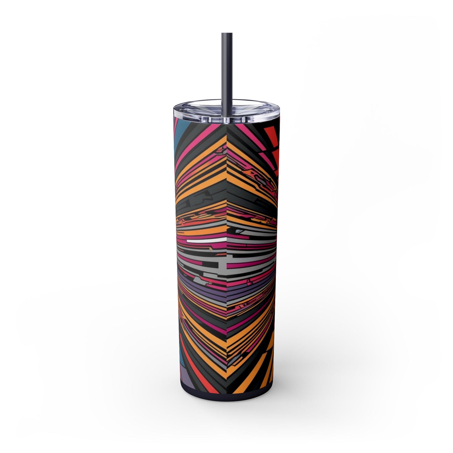 Optical Illusion Skinny Tumbler with Straw, 20oz