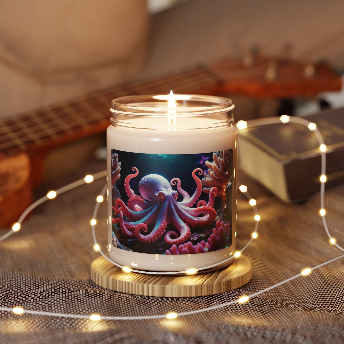 Octopus in Coral- Scented Soy Candle, 9oz